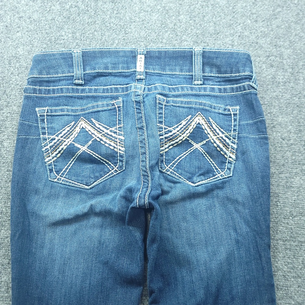Ariat REAL Denim Womens 31R Medium Wash Bootcut Western Jeans Embroidered Pocket